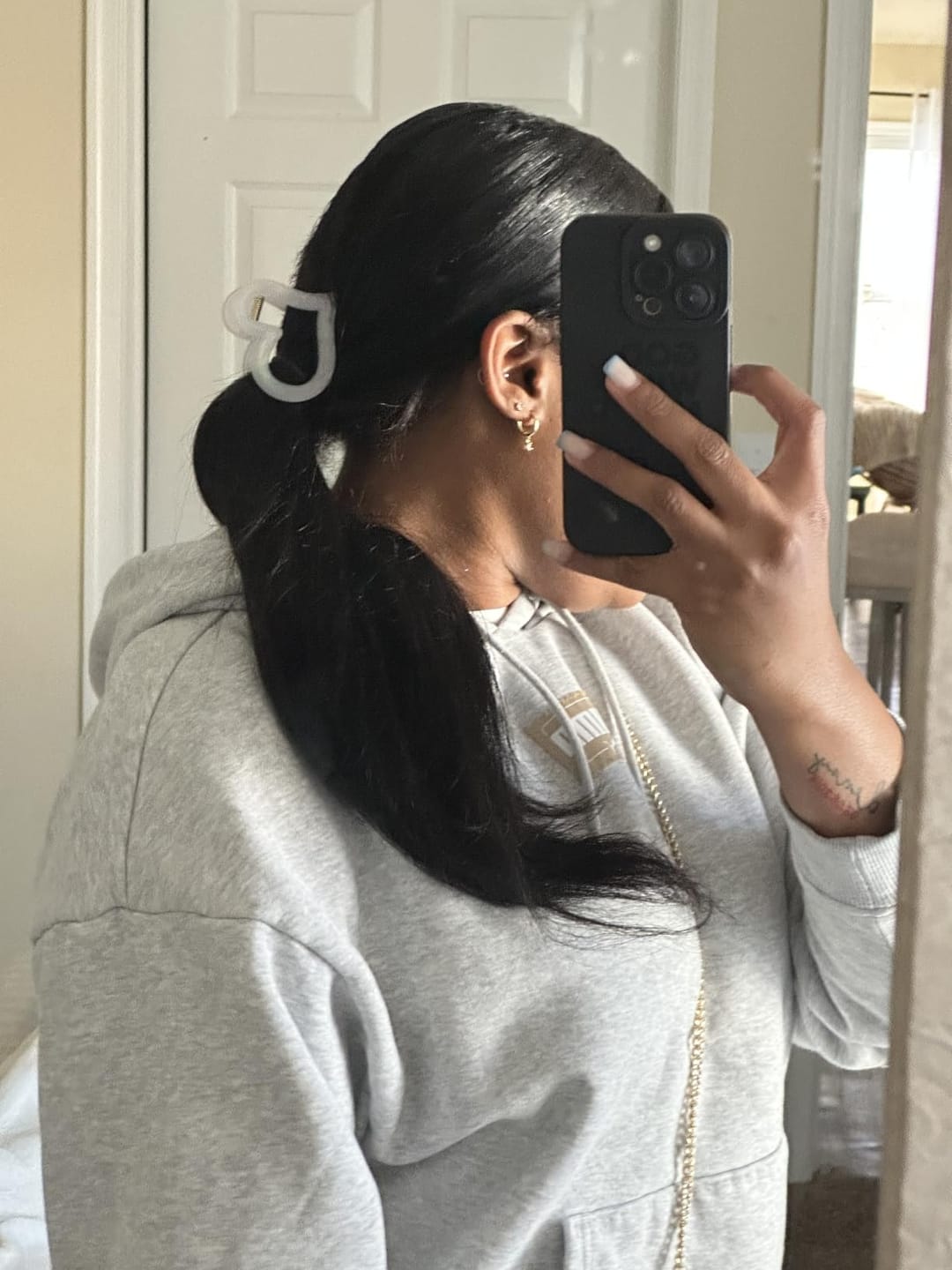 Customer photo review of 3x5 Inches Human Hair Toppers Mono Base Off Black #1B