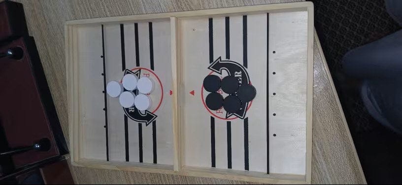 Customer photo review of Schleuder Schach Brettspiel aus Holz | Familienspiel Geschicklichkeit bildschirmfrei Holzspielzeug