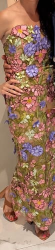 Customer photo review of Sorrento 3D Floral Strapless Maxi Dress by Bronx and Banco - RENTAL