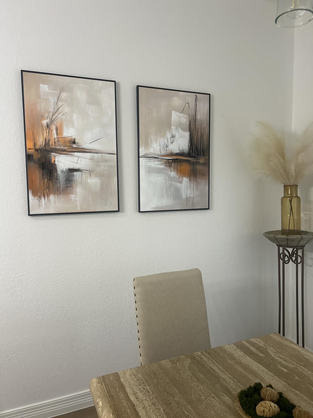 Customer photo review of Abstract Canvas Wall Art Set of 2 #AP225