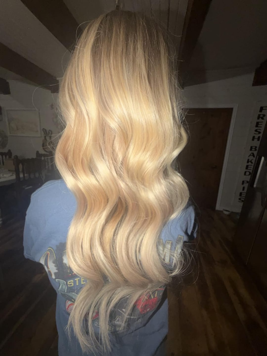 Customer photo review of 13x13cm Human Hair Toppers Mono Base Ombre Blonde #10/613