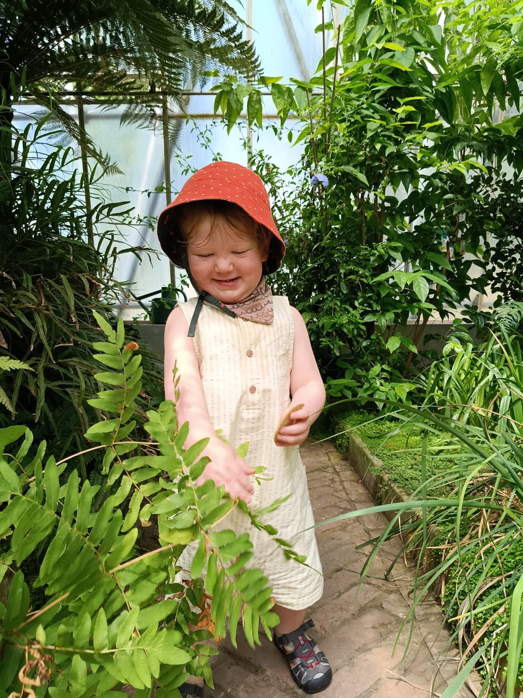 Customer photo review of Olive Cherries Reversible Sunhat
