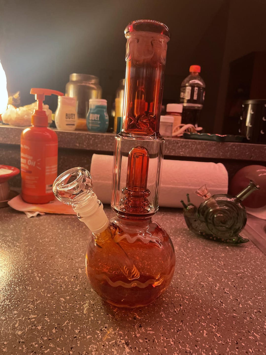 Customer photo review of AMBER SWIRL BONG