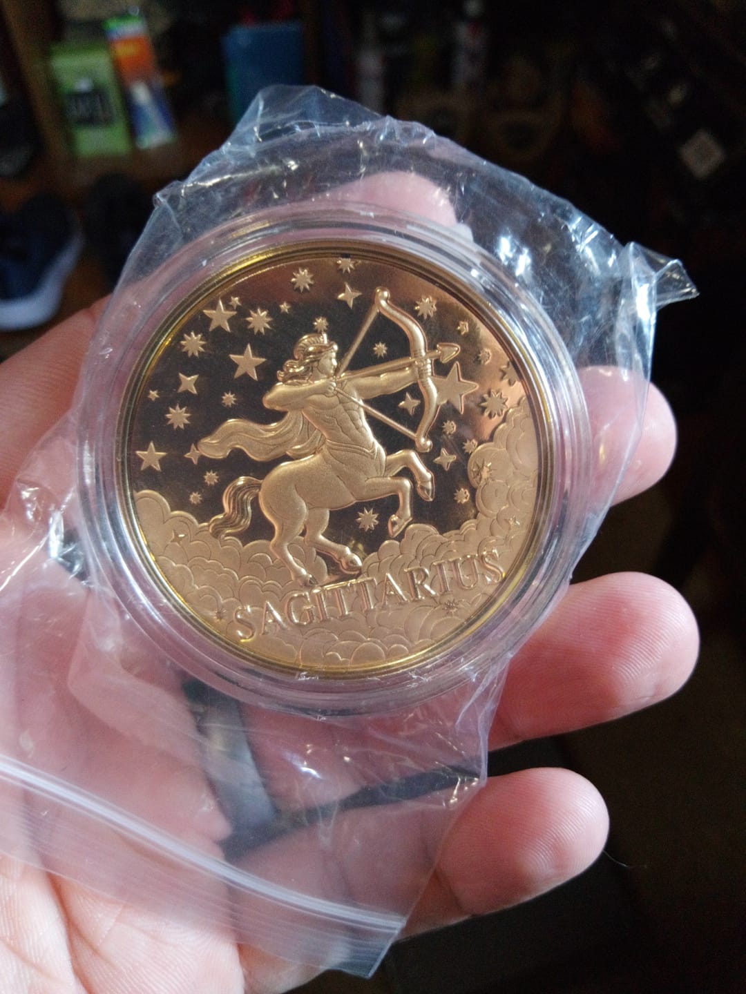 Customer photo review of 24K Yellow Gold (99.99% Gold Purity) Zodiac Sign Coin