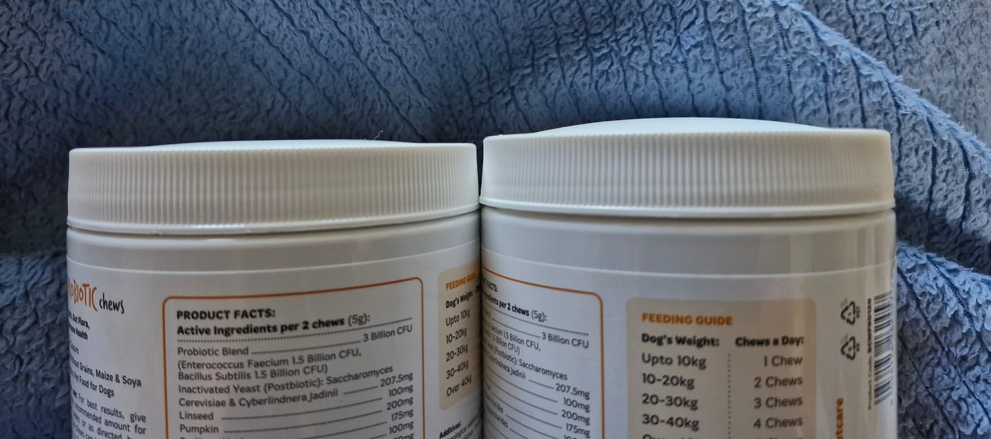 Customer photo review of Pre & Probiotic Supplement Chews for Dogs