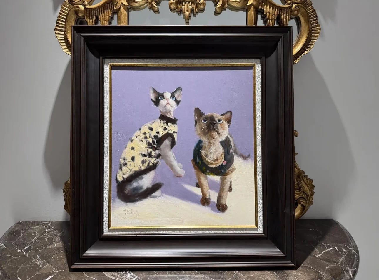 Customer photo review of Modern Pet Portrait | Hand-painted Pet Portrait