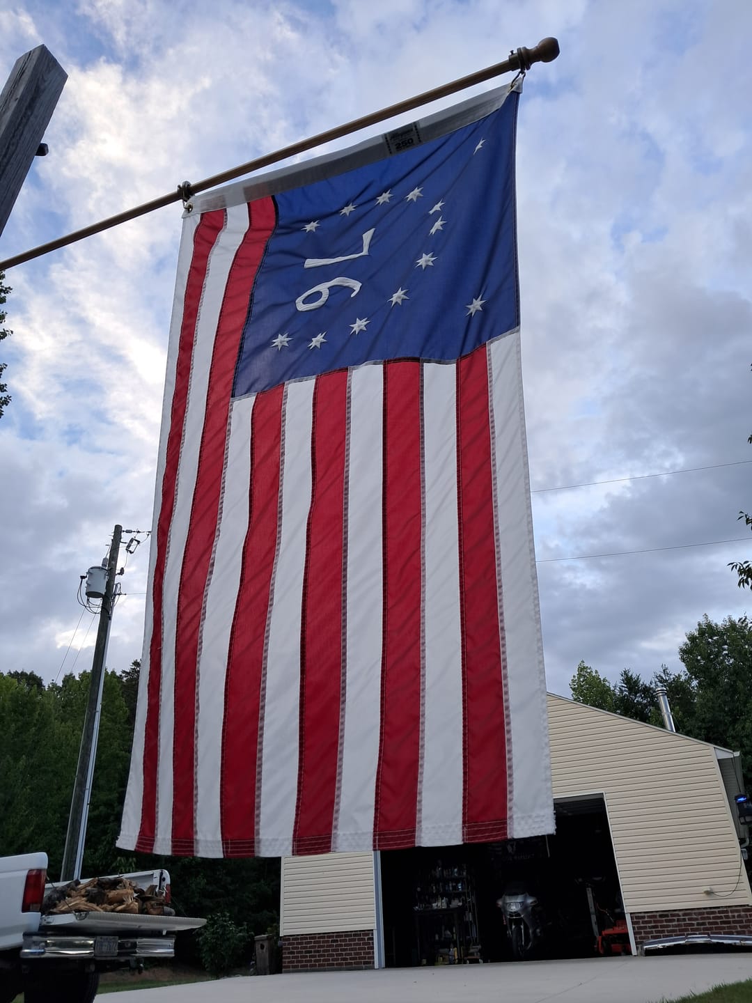 Customer photo review of 3' x 5' Bennington Flag Set