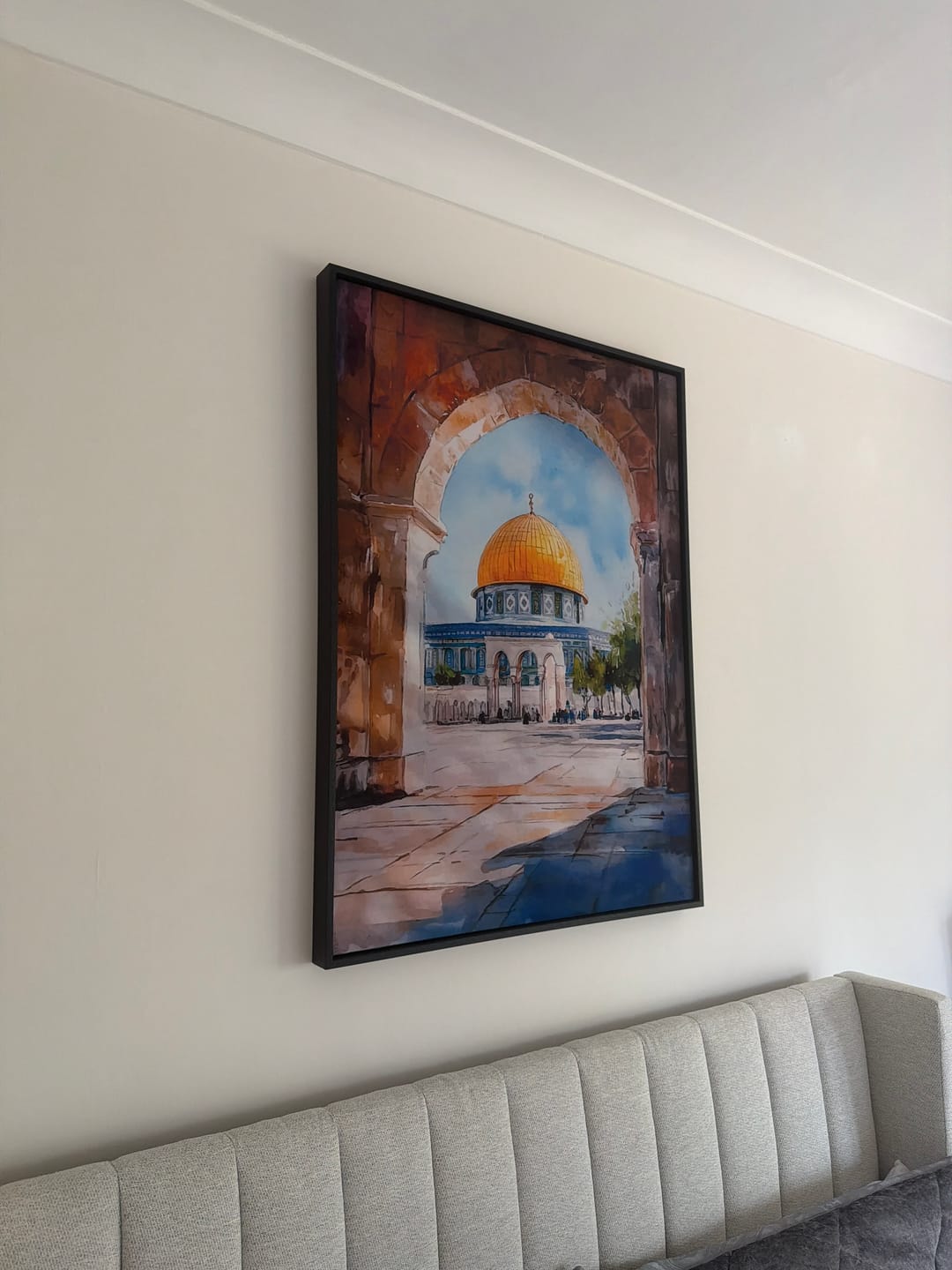 Customer photo review of Masjid Al-Aqsa – Watercolor Al-Quds Canvas