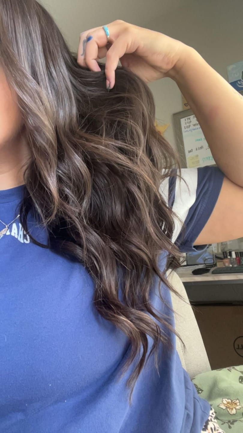 Customer photo review of 6x7 Inches Virgin Human Hair Toppers Mono Base Darkest Brown #2