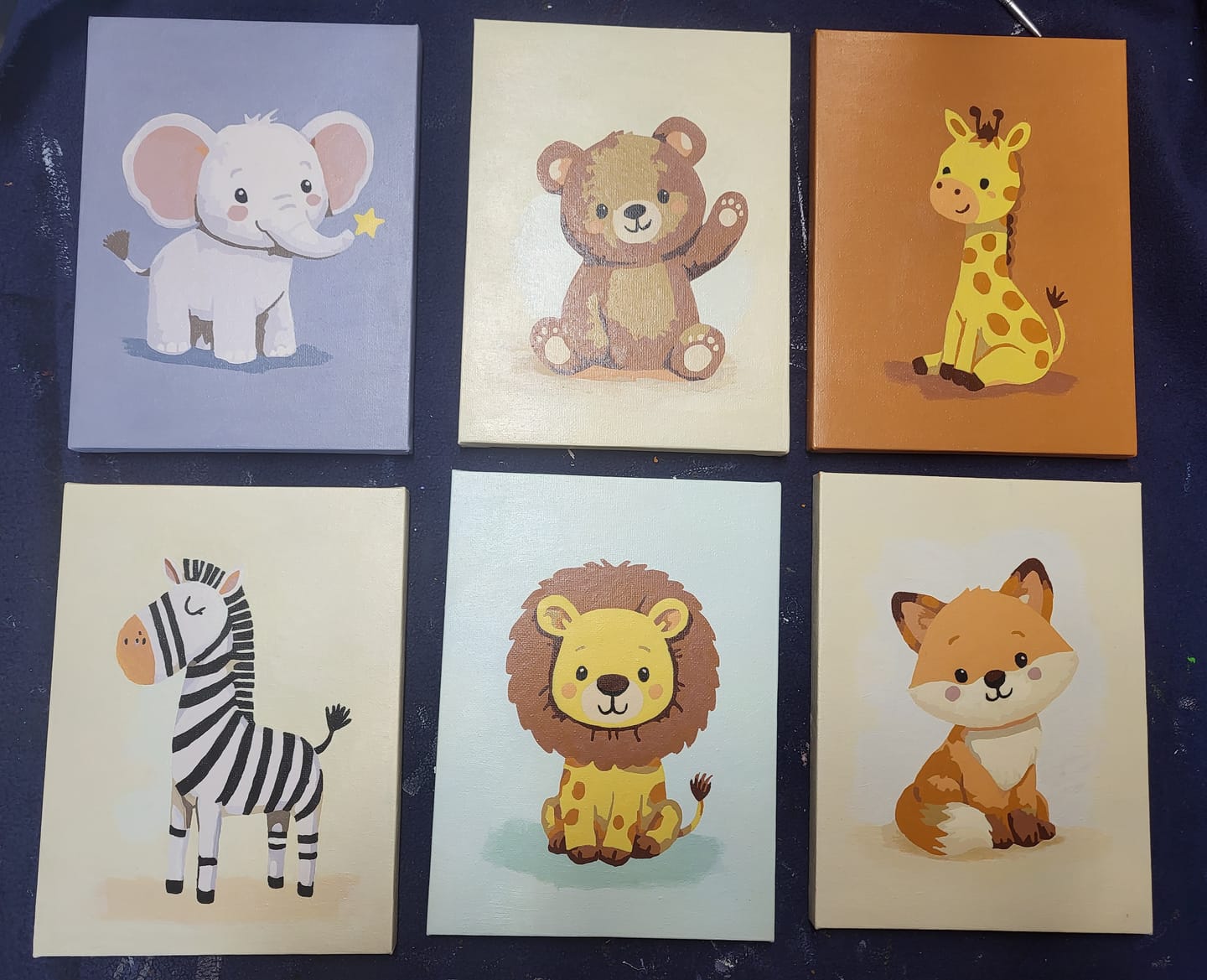 Customer photo review of 6 Mini Paintings - Safari Friends Set
