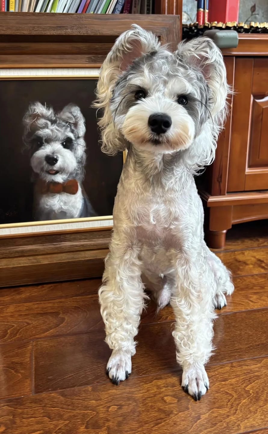 Customer photo review of Modern Pet Portrait | Hand-painted Pet Portrait