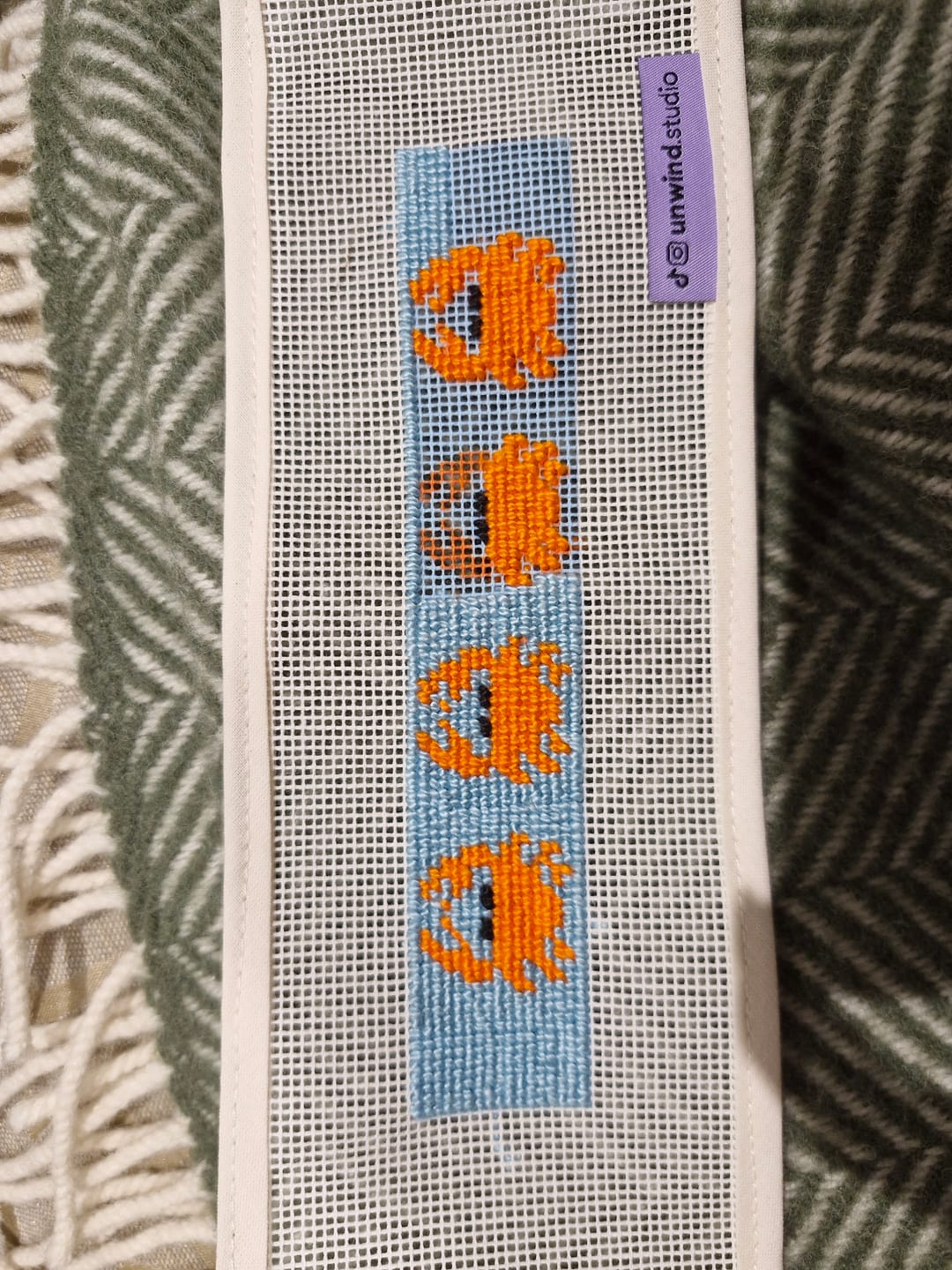 Customer photo review of Crabs Key Fob Needlepoint Kit