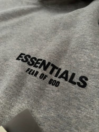 Customer photo review of Fear of God Essentials 1977 Dark Oatmeal Full set