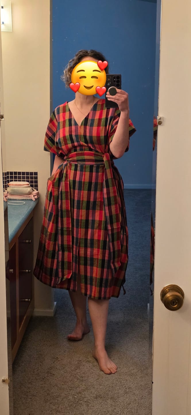 Customer photo review of RUBY KAFTAN | LOVEBIRD CHEX X CITRUS CHEX