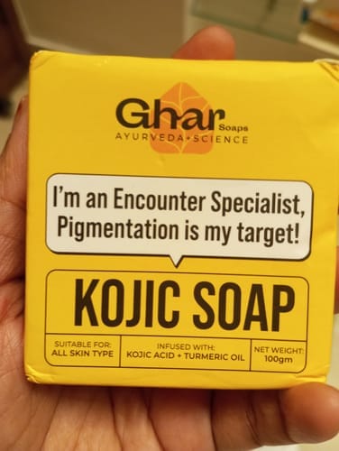 Customer photo review of Kojic Acid Soap for De-Pigmentation & Dark Spot Reduction
