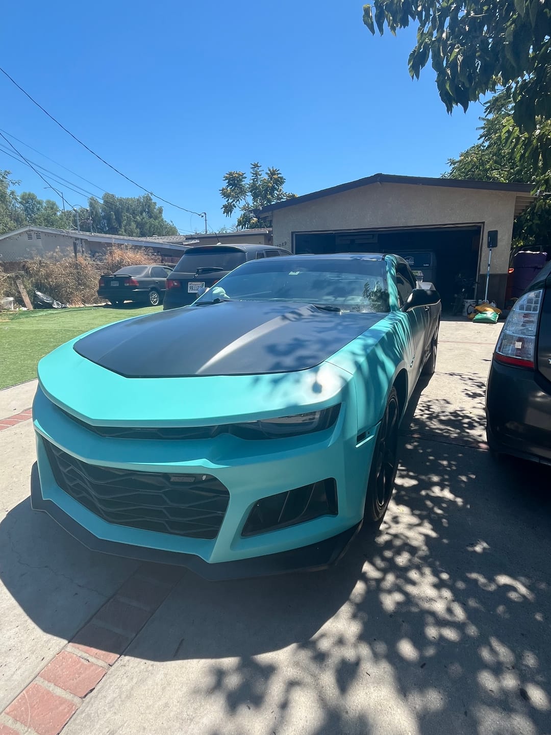 Customer photo review of 2010-2015 Chevy Camaro ZL1 Front Bumper Conversion 7pcs Full Kit Flat BLK Body Kit
