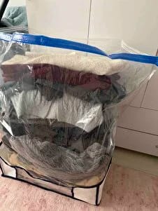 Customer photo review of Gule Home 2’li Vakumlu Hurç Seti Large + XXLarge Bez Çantalı Saklama Hurcu