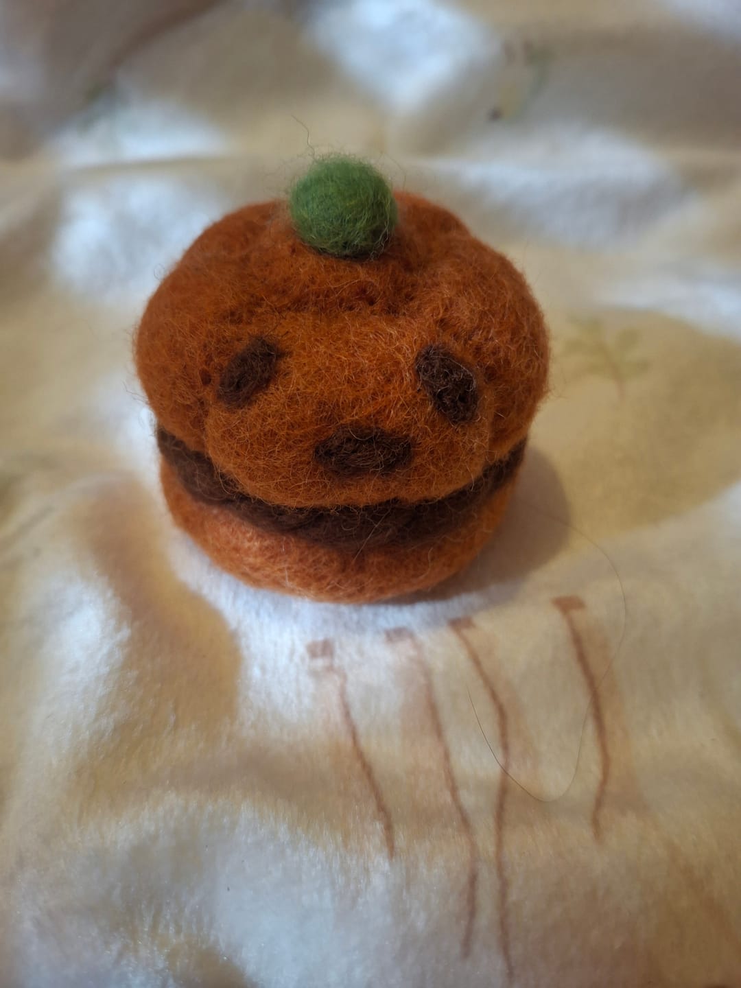 Customer photo review of Felt Pumpkin Cream Puff for Halloween