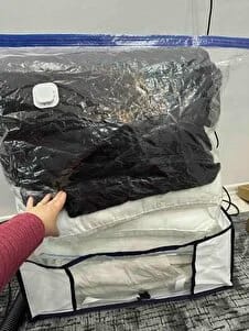 Customer photo review of Gule Home 2’li Vakumlu Hurç Seti Large + XXLarge Bez Çantalı Saklama Hurcu