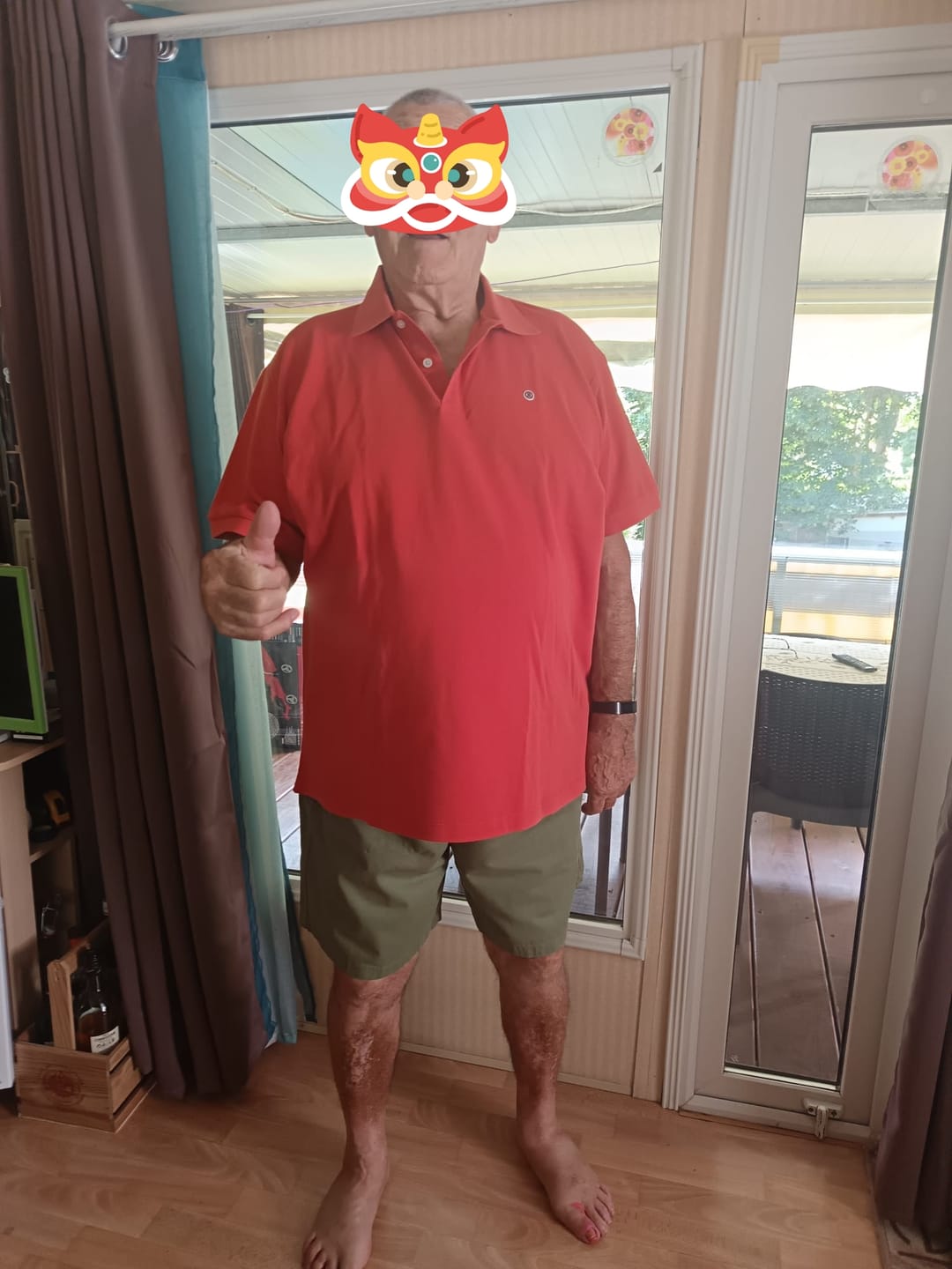 Customer photo review of Polo manches courtes en coton maille piquée Lucas orange rouille