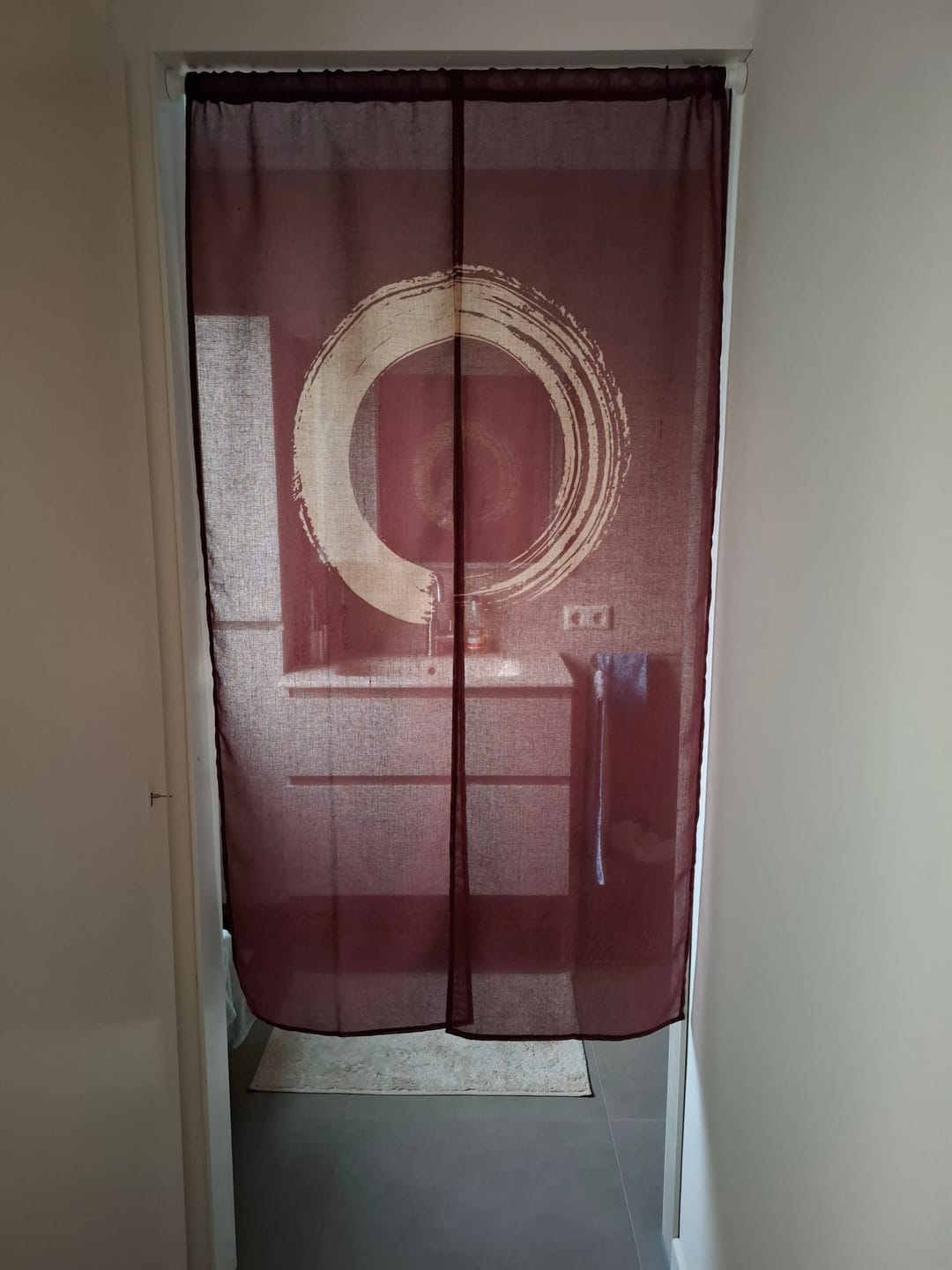 Customer photo review of Japanese Noren - Enso Brown
