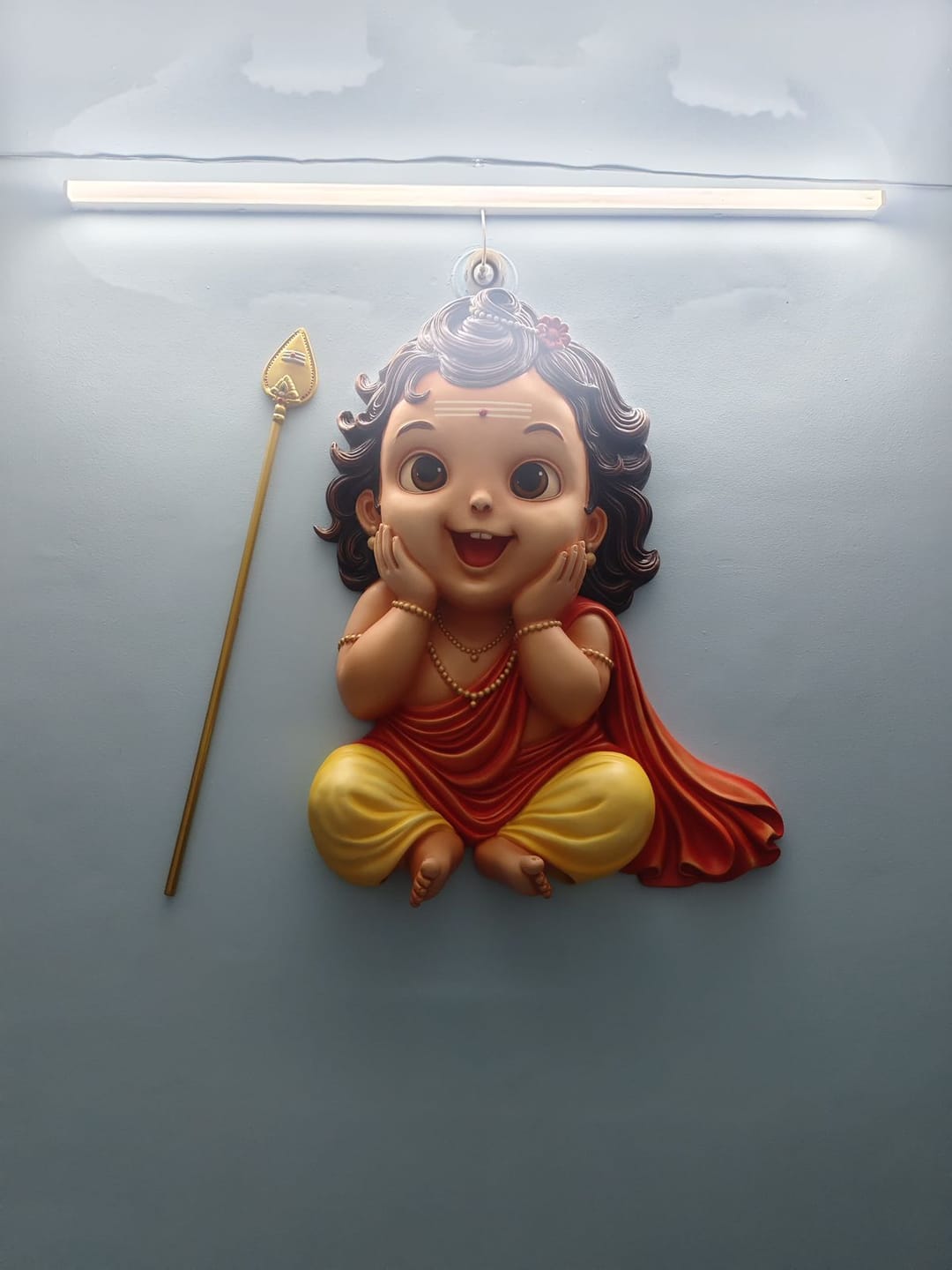 Customer photo review of Cute Little Krishna 3D Wall Mural 3x2 ft | Kids Room Artwork