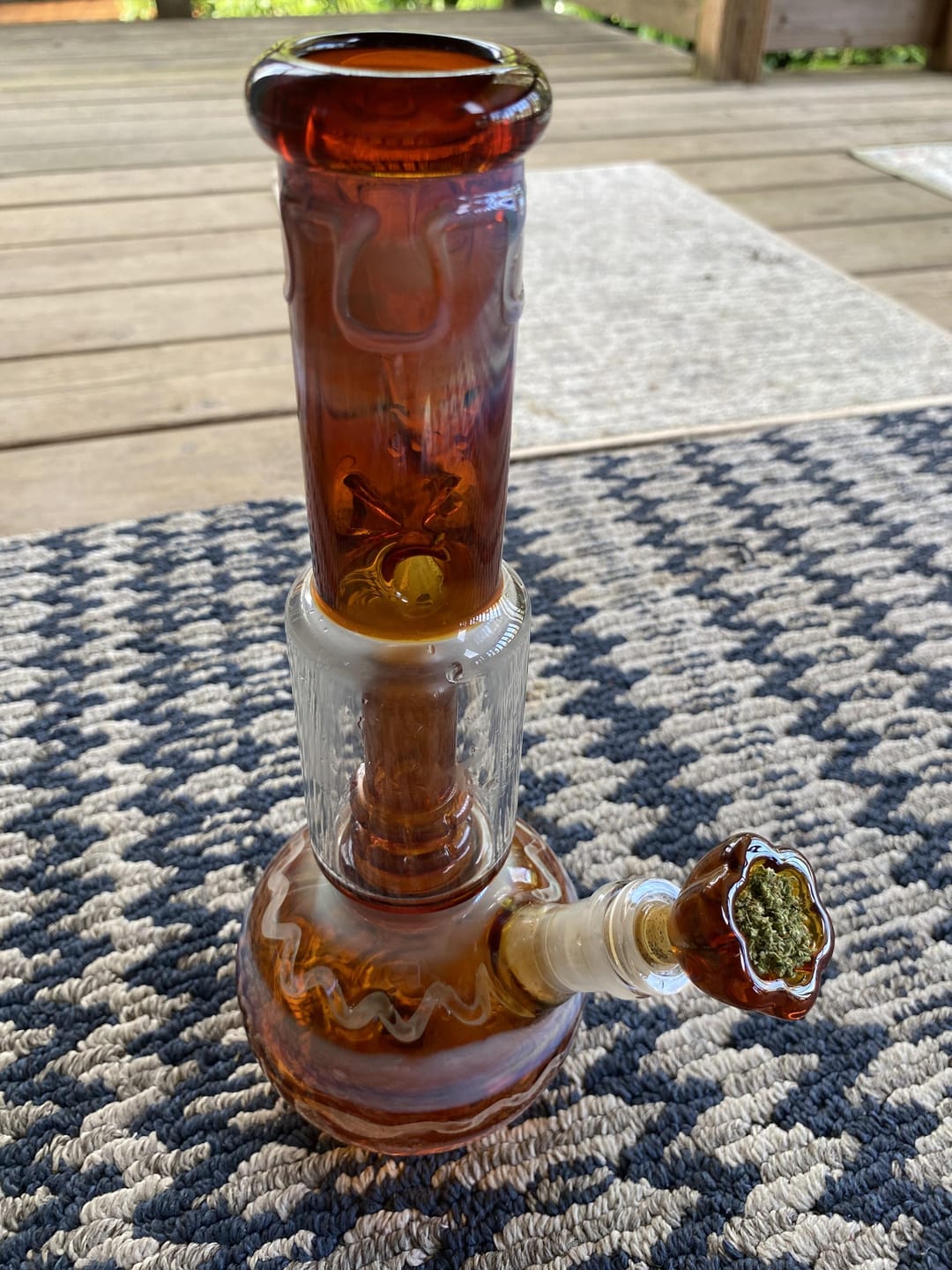 Customer photo review of AMBER SWIRL BONG