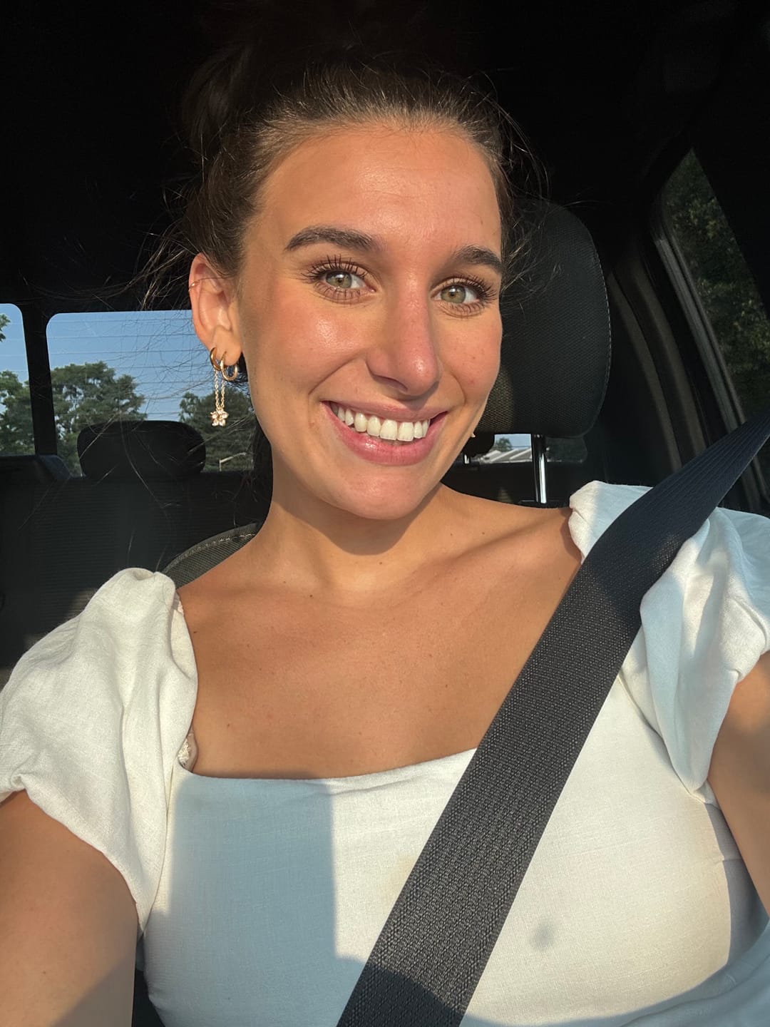 Customer photo review of Blooming Petal Crystal Earrings