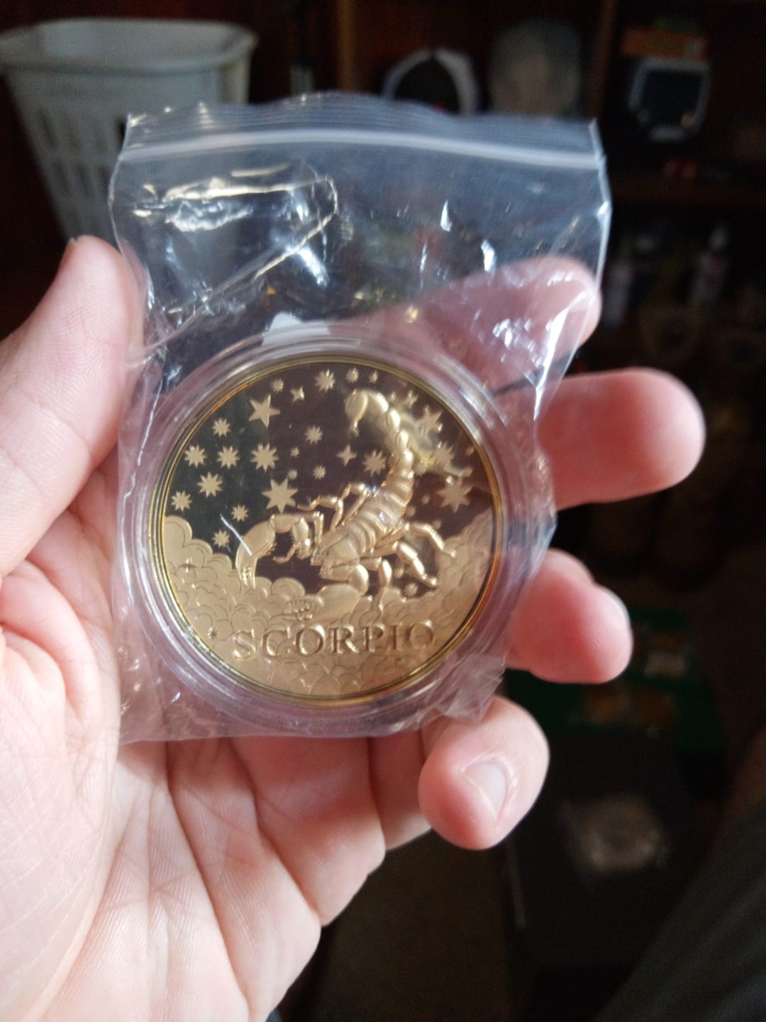 Customer photo review of 24K Yellow Gold (99.99% Gold Purity) Zodiac Sign Coin