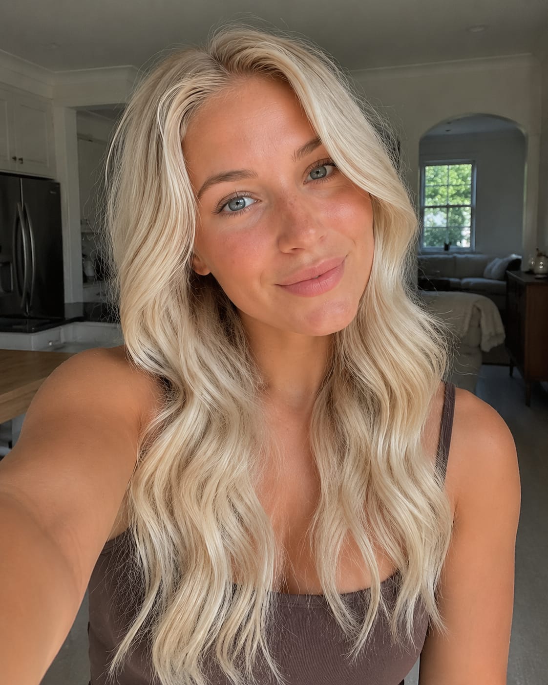 Customer photo review of 3x5 Inches Virgin Human Hair Toppers Mono Base Pink Blonde Highlights #P18/613