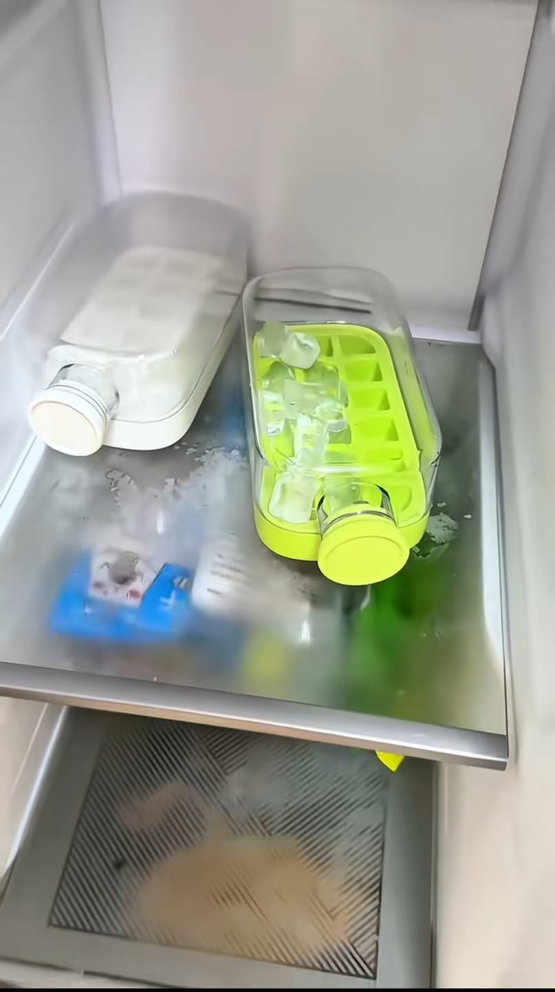 Customer photo review of Ice Cube Bottle, 2 in 1 Touch-Free Ice Cube Tray 500ml