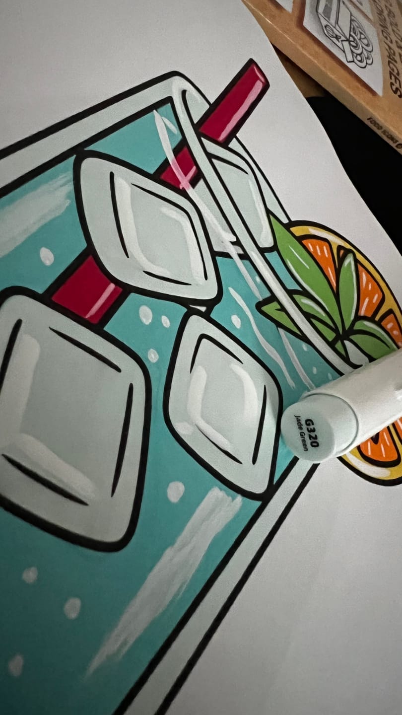 Customer photo review of Ohuhu Honolulu G320 / BG21 Individual Marker, Brush & Chisel