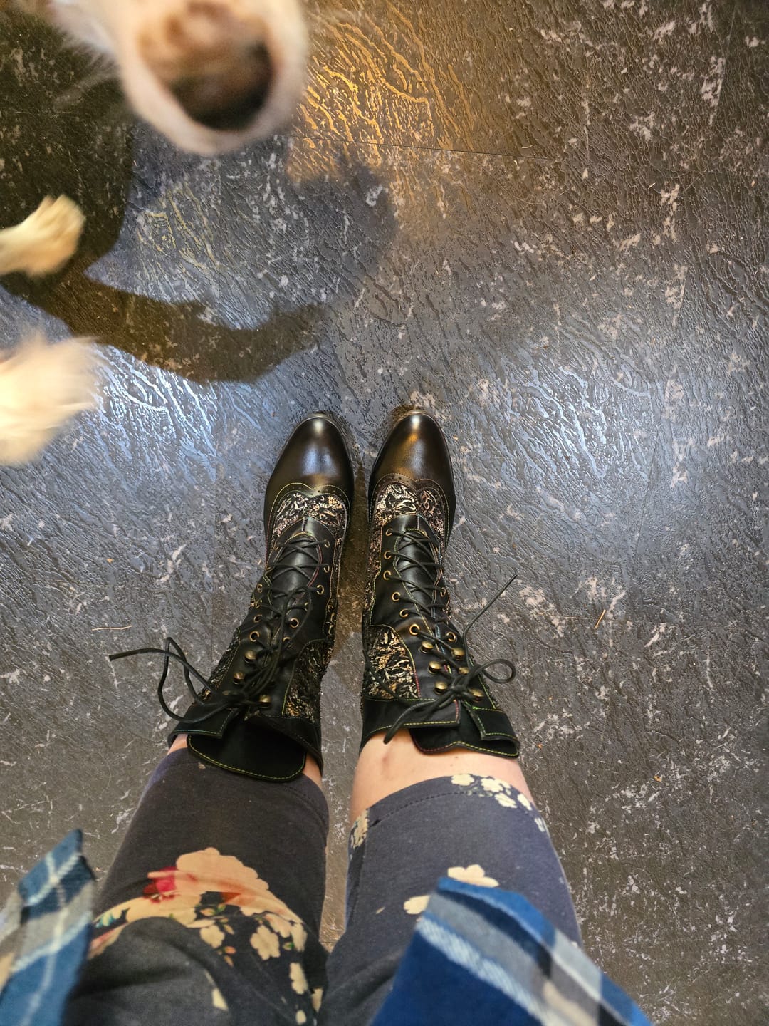 Customer photo review of Victorian Elegance Mid-Calf Boots