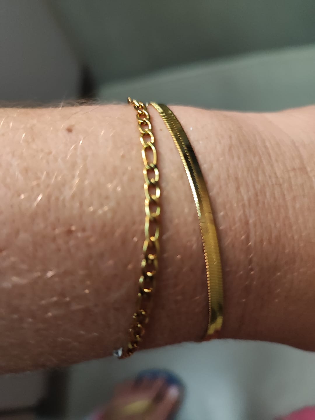 Customer photo review of Kit Pulseiras Glamour Zircônias Banhado em Ouro 18K