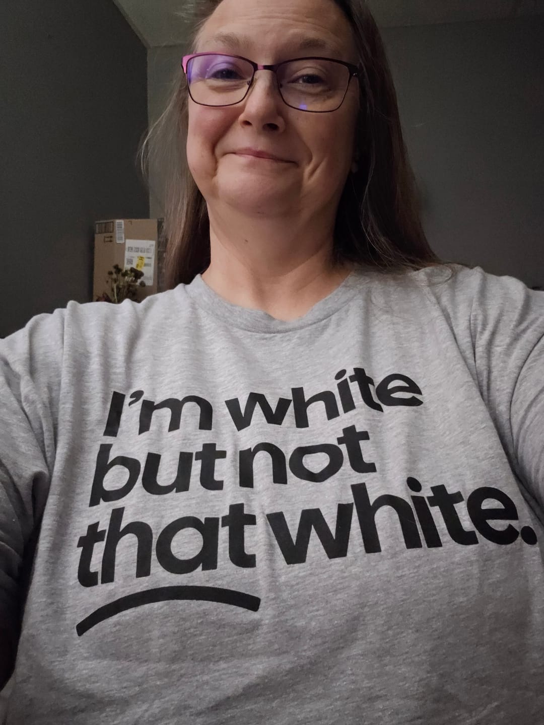 Customer photo review of I’m white but not that white Unisex Tee
