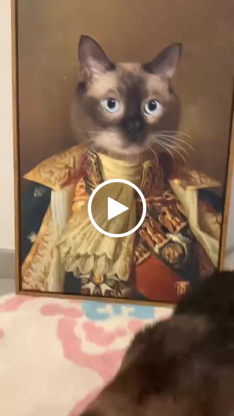 Customer video review of The King | Hand-painted Pet Portrait