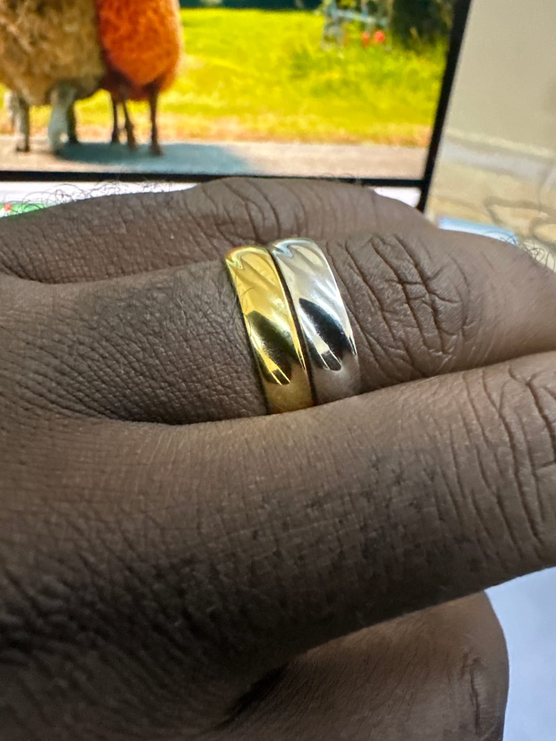 Customer photo review of Twisted Unisize Ring