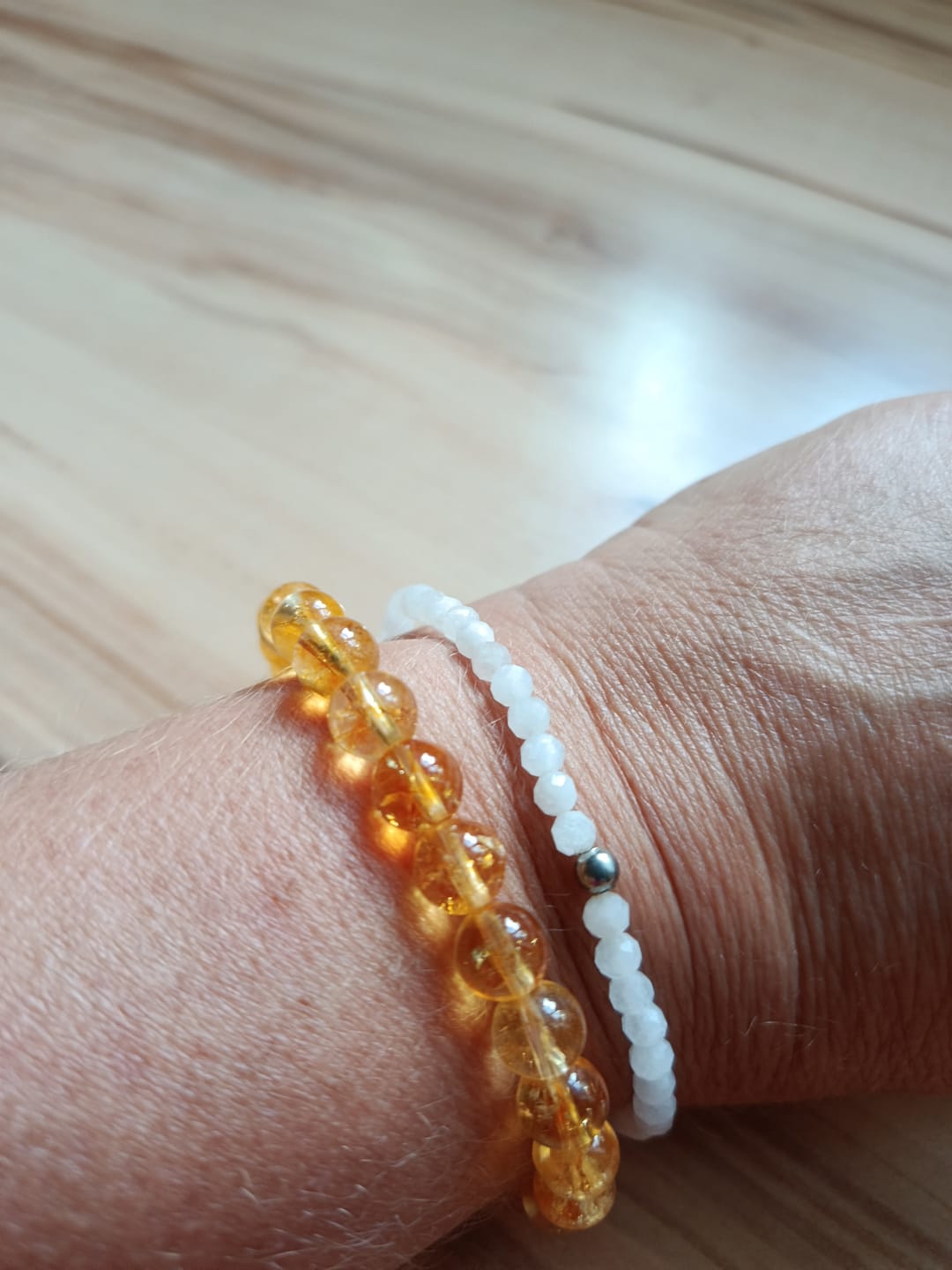 Customer photo review of Mondstein Armband - Naturperlen