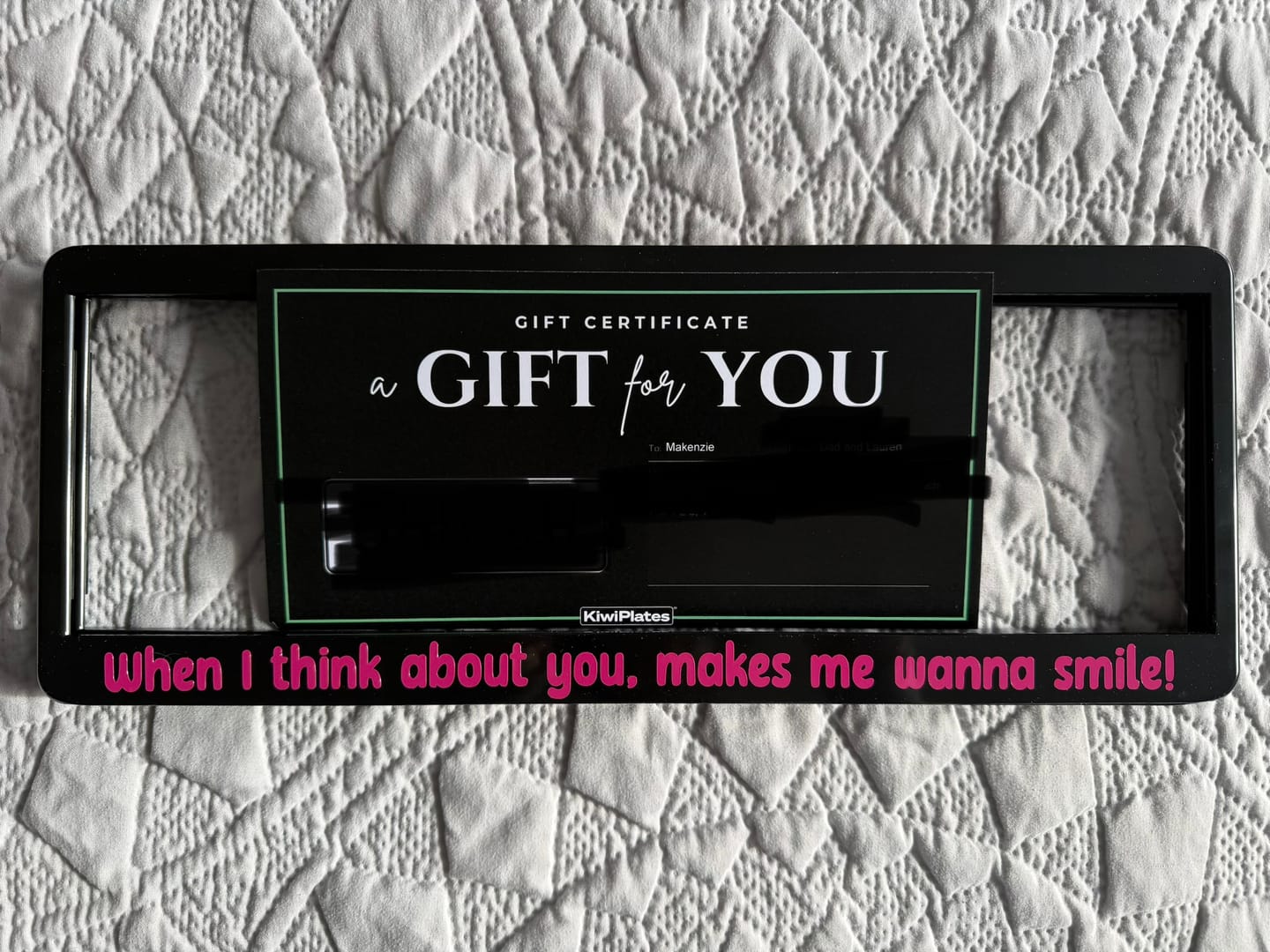 Customer photo review of Custom Plate Frames