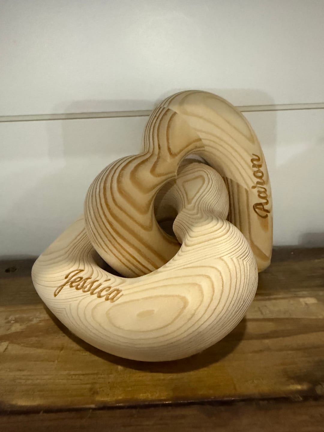Customer photo review of Romantic Couple - Personalized Infinity Heart Sculpture