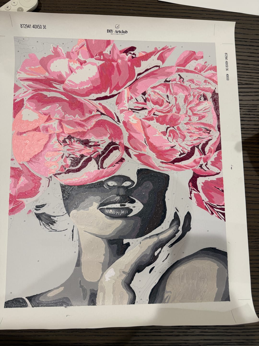 Customer photo review of Noir Woman | Paint by Numbers