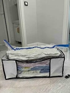 Customer photo review of Gule Home 2’li Vakumlu Hurç Seti Large + XXLarge Bez Çantalı Saklama Hurcu