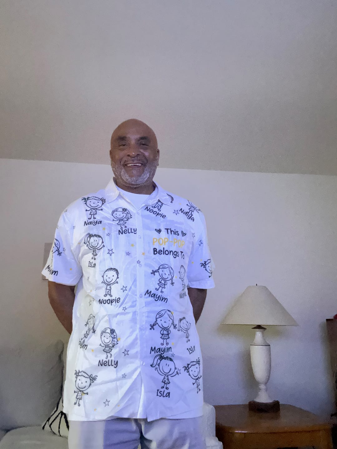 Customer photo review of Personalized Hawaiian Shirt- This Grandpa Belongs To Doodle