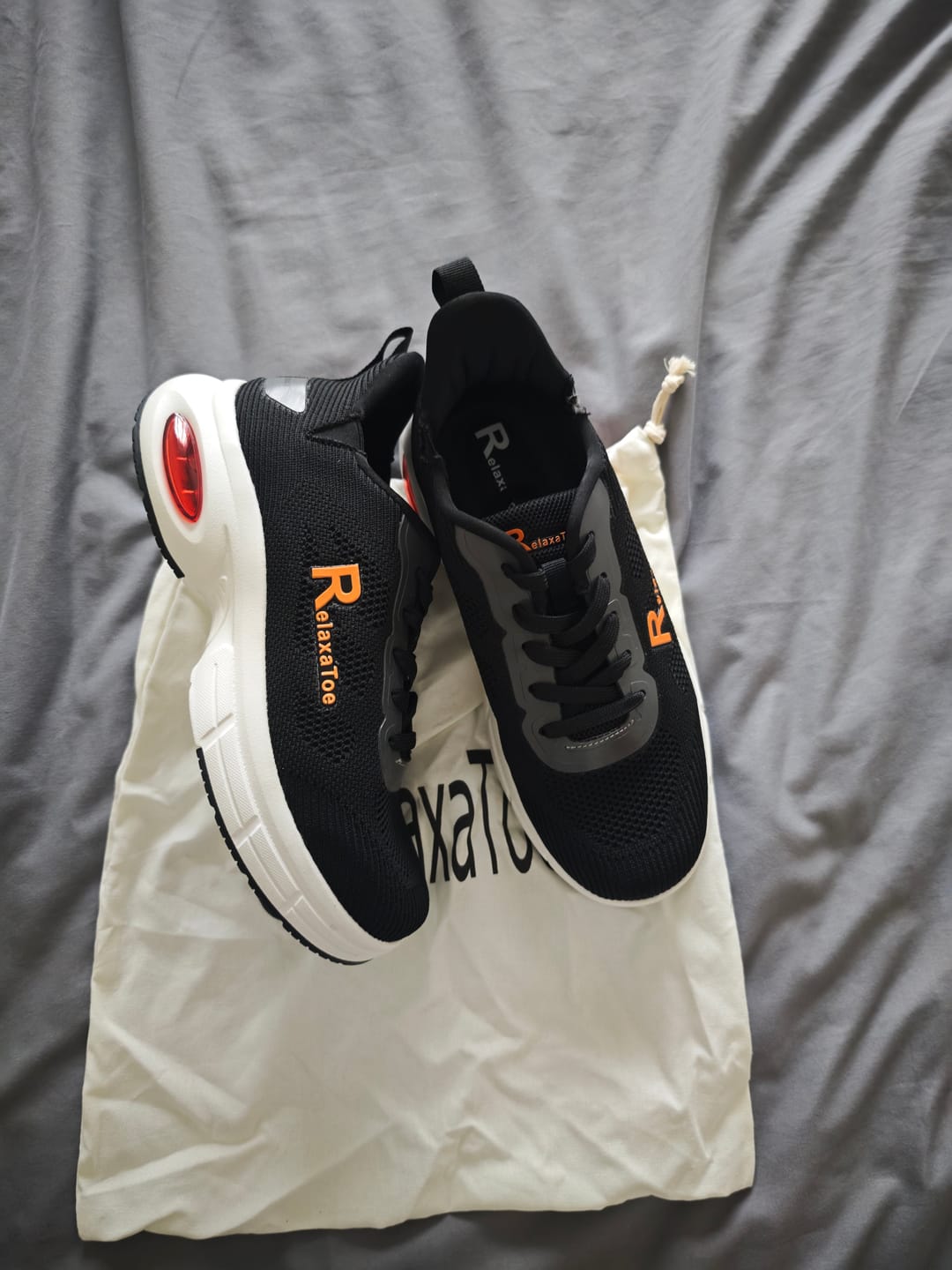 Customer photo review of RelaxaToe Hands-Free Wide Toe Box Walking Shoes