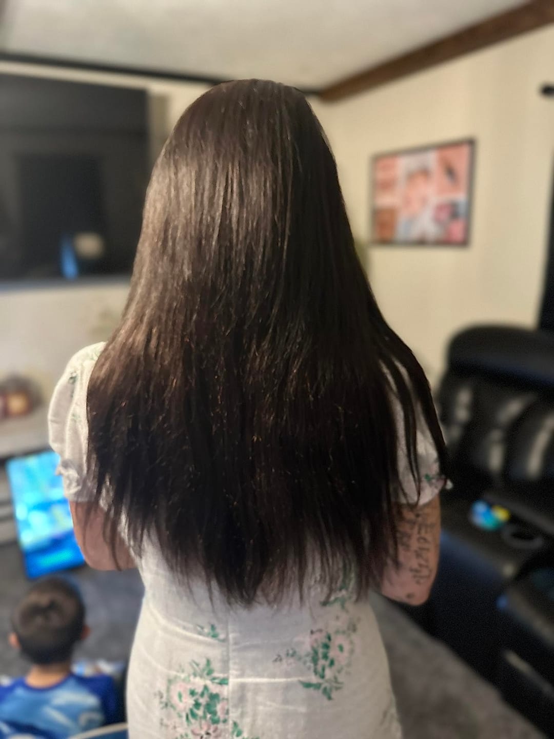 Customer photo review of 6x7 Inches Virgin Human Hair Toppers Mono Base Off Black #1B