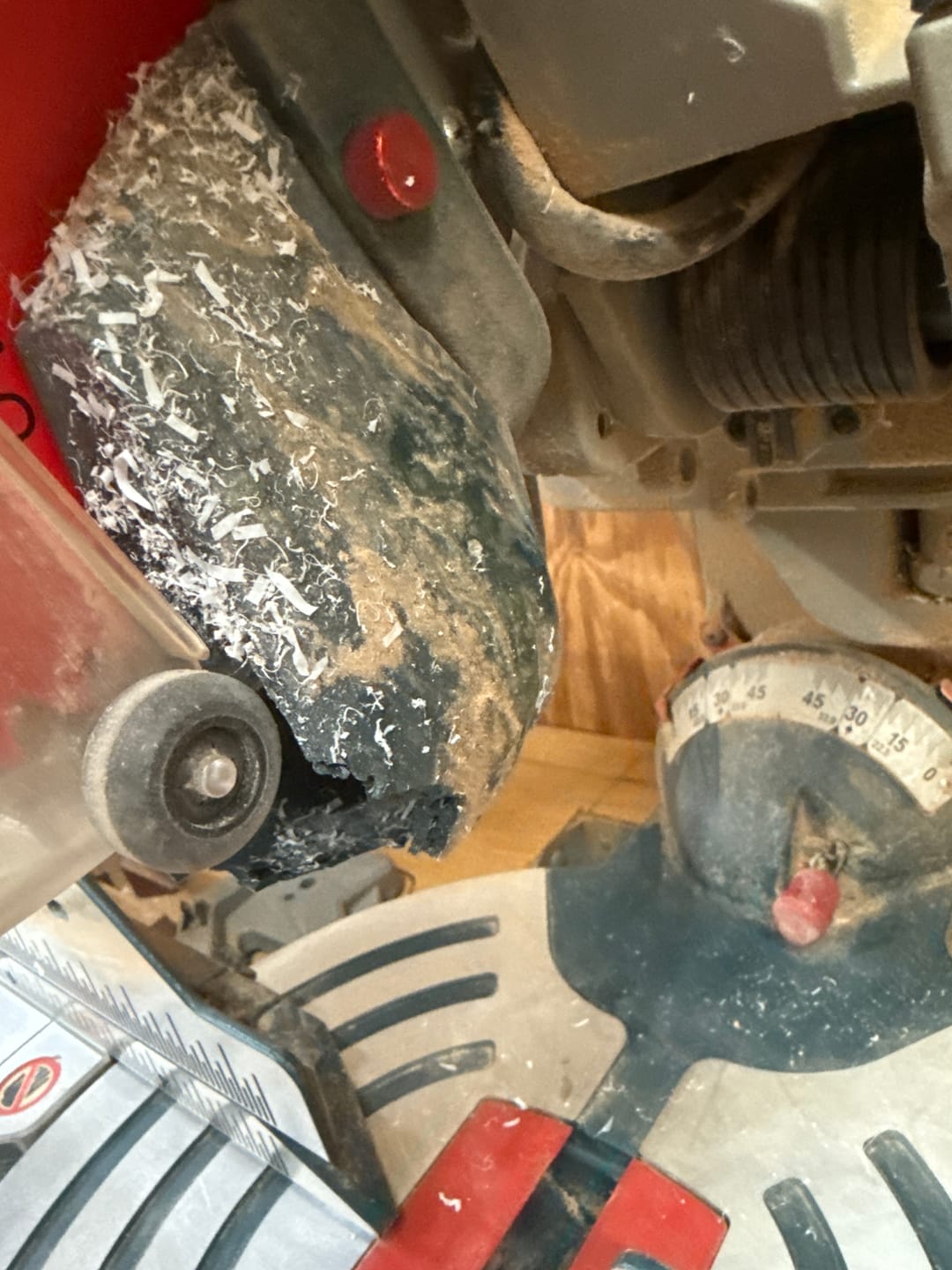 Customer photo review of Dust Collection Chute for Bosch Axial Glide Miter Saw