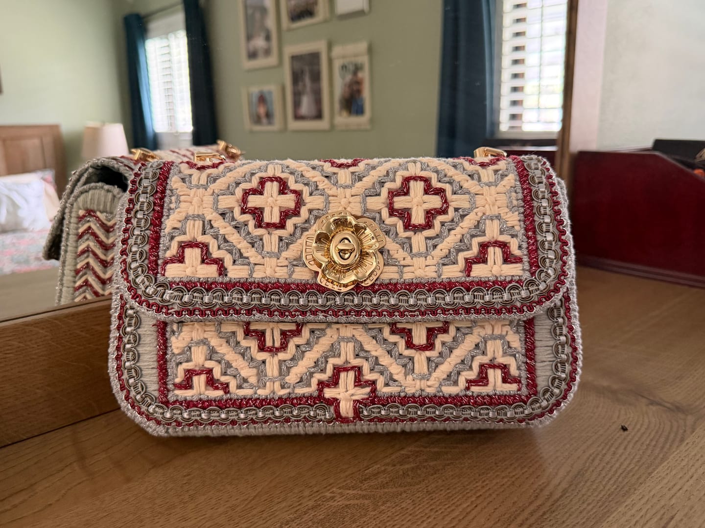 Customer photo review of Highland Cross-Stitch Handbag Kit
