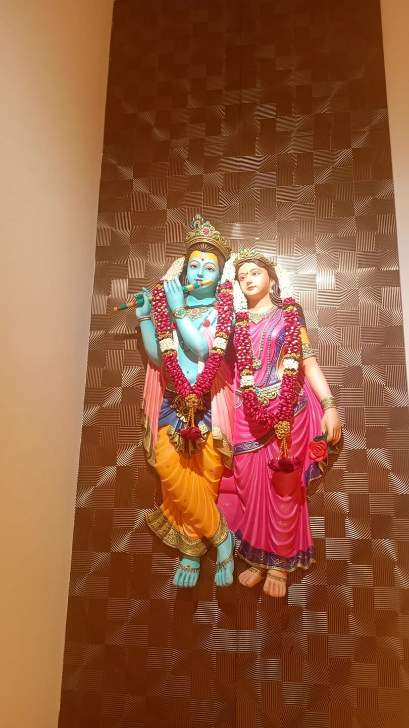 Customer photo review of Radha Krishna Wall Mural 4.5×2.5 ft | Handcrafted Devotion Art