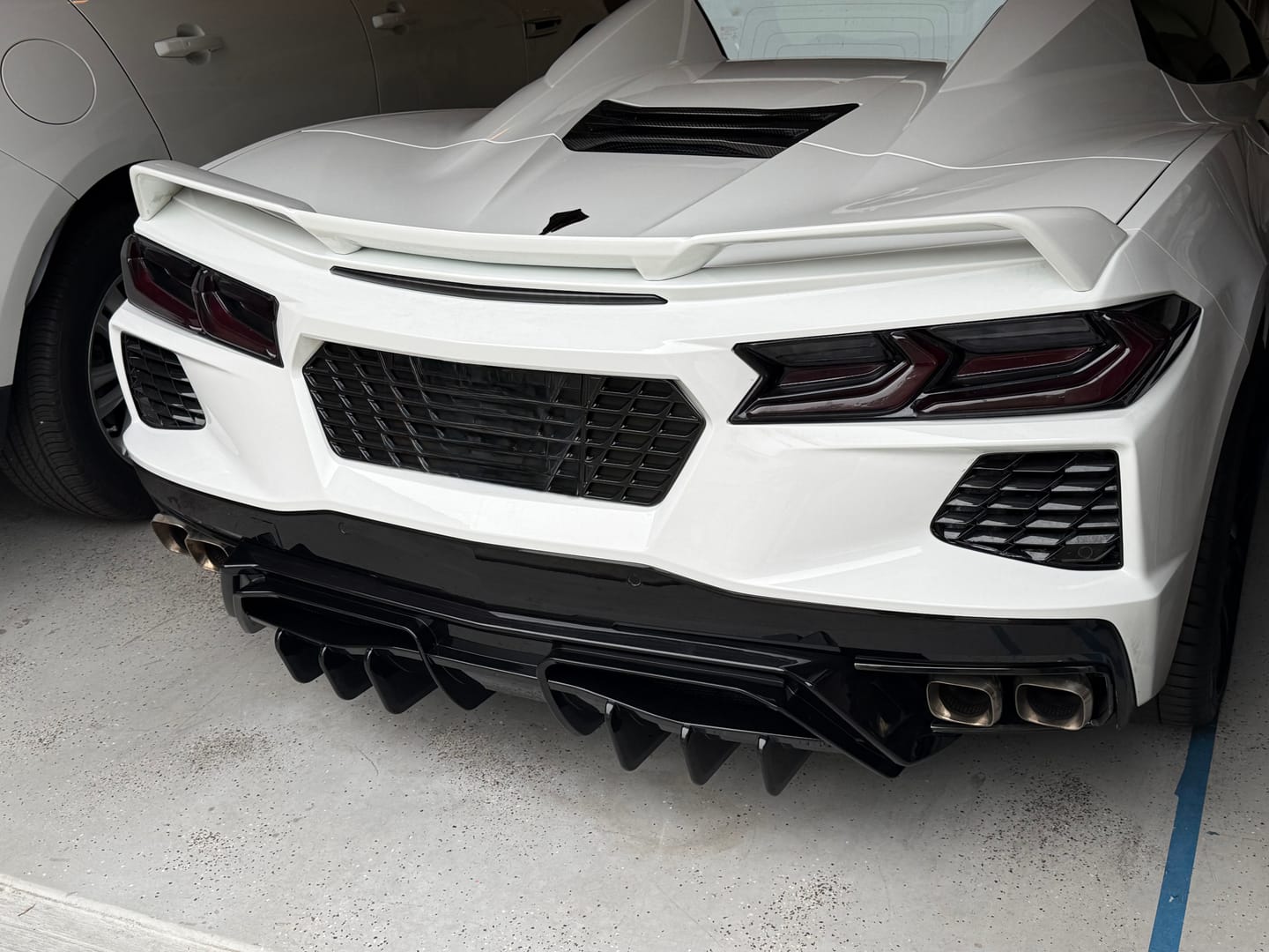 Customer photo review of Corvette C8 Rear Bumper Add-On Diffuser Splitter Lip