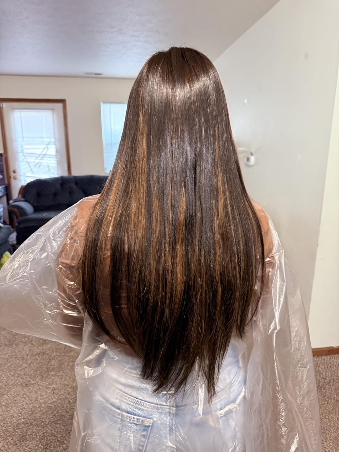 Customer photo review of 6x7 Inches Virgin Human Hair Toppers Mono Base Balayage Brown #2/8/2